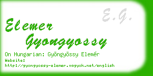 elemer gyongyossy business card